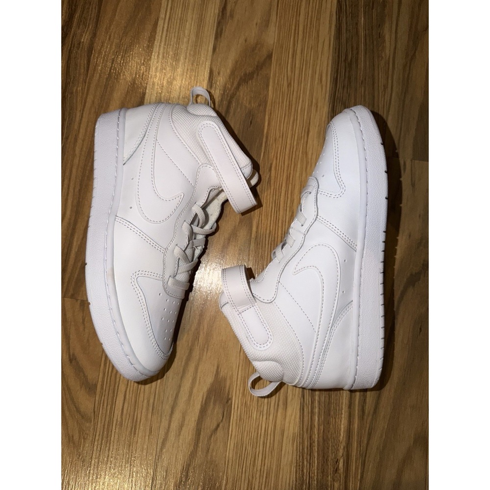 NEW Nike 3Y Court Borough Mid 2 White Kids Youth Boys Girls Unisex No Box